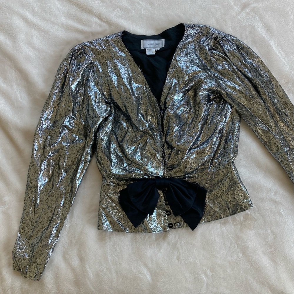 Silver Metallic Vintage Women's Top